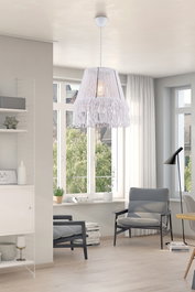 Opviq Valance Macrame Lámpara de Araña Blanca